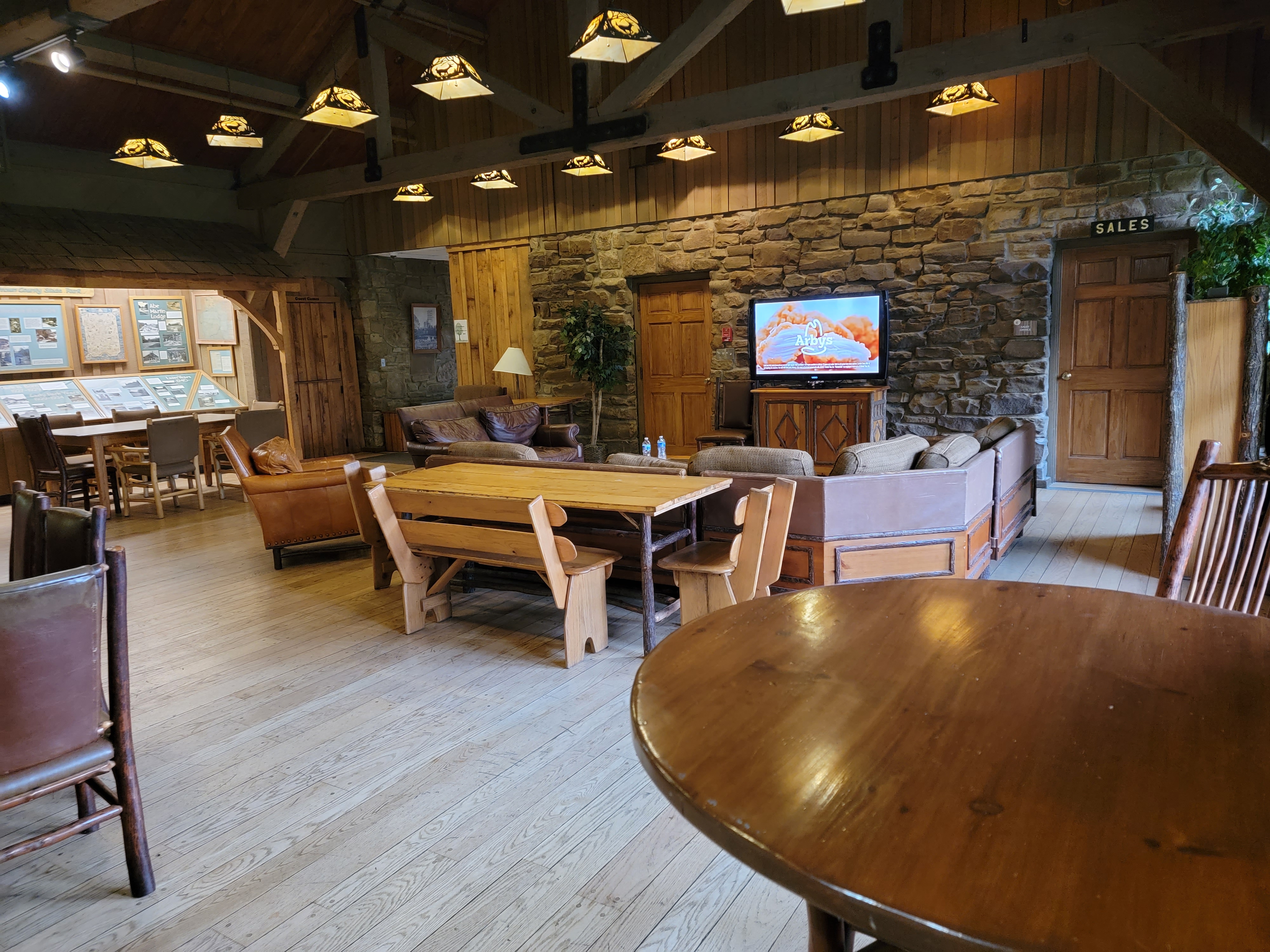 Lobby at Abe Martin Lodge